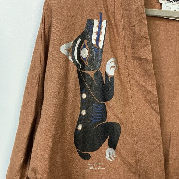 Vintage Ay Ay Mut William Good Salish Original Bear Dancer Robe Duster BC Canada - Picture 2 of 10
